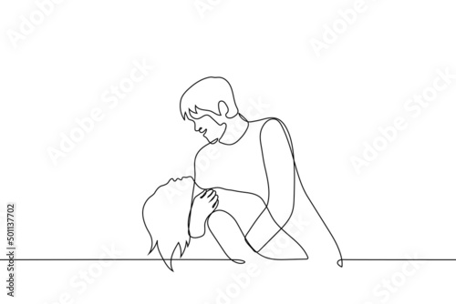 man and woman dancing - one line drawing vector. the concept of passionate dance, a popular movement in tango, before a kiss