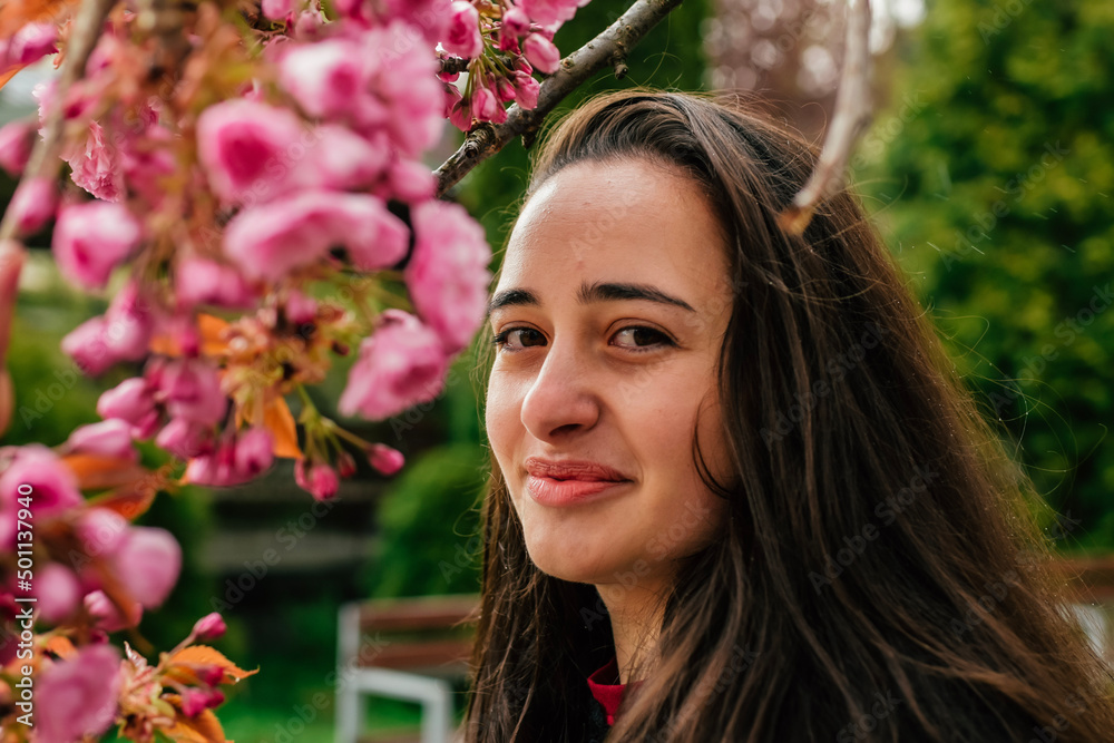 portrait of a girl with flowers portrait of a girl with flowers