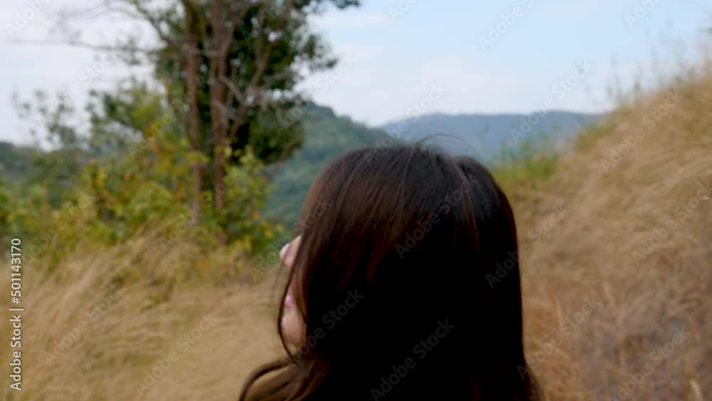 Beautiful Asian woman hiking walking in the forest in Autumn sunset, Sport girl smiling climbing the mountain on vacation holiday trip, smart atrractive girl with adventure jacket happy with nature
Beautiful Asian woman hiking walking in the forest in Autumn sunset, Sport girl smiling climbing the mountain on vacation holiday trip, smart atrractive girl with adventure jacket happy with nature