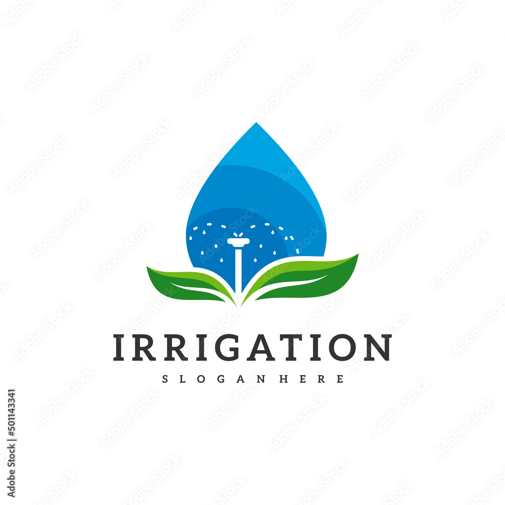 Irrigation logo design vector. Icon Symbol. Template Illustration Stock