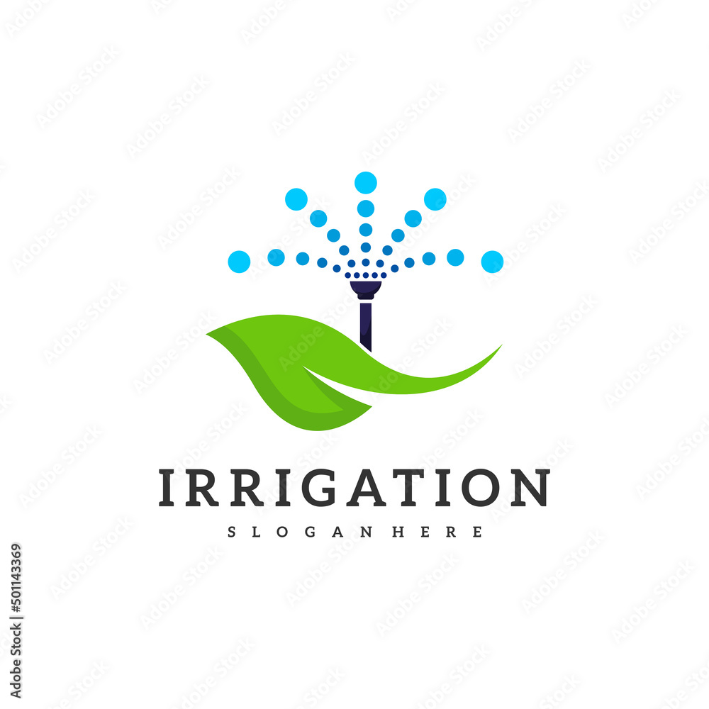 Obraz premium Irrigation logo design vector. Icon Symbol. Template Illustration