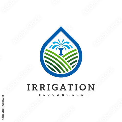 Irrigation logo design vector. Icon Symbol. Template Illustration