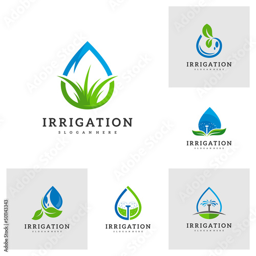 Set of Irrigation logo design vector. Icon Symbol. Template Illustration