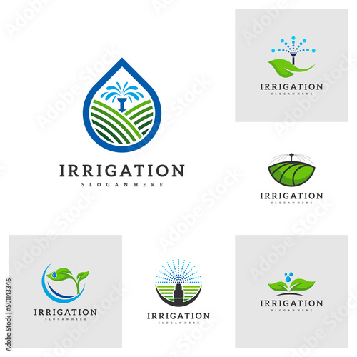 Set of Irrigation logo design vector. Icon Symbol. Template Illustration photo
