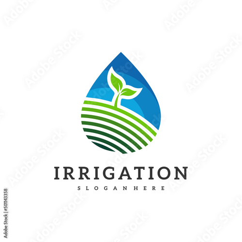 Irrigation logo design vector. Icon Symbol. Template Illustration