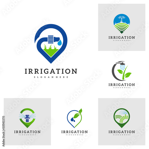 Set of Irrigation logo design vector. Icon Symbol. Template Illustration