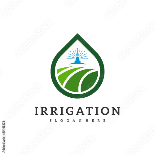 Irrigation logo design vector. Icon Symbol. Template Illustration