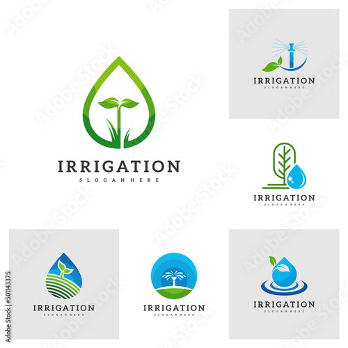 Set of Irrigation logo design vector. Icon Symbol. Template Illustration