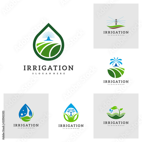 Set of Irrigation logo design vector. Icon Symbol. Template Illustration