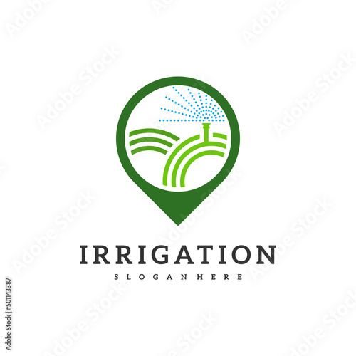 Irrigation logo design vector. Icon Symbol. Template Illustration