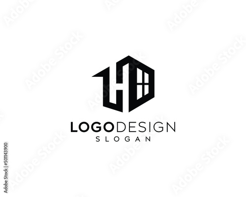 Abstract letter H home icon logo design, window icon, house vector logo design