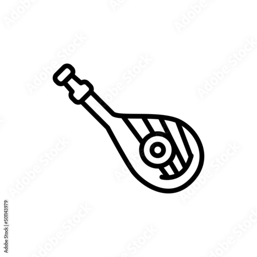 Instrument musical bandura line color icon. Isolated vector element.