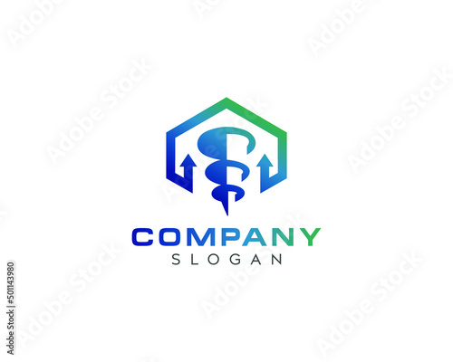 Abstract drill vector logo design