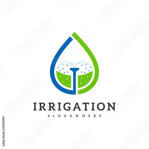 Irrigation logo design vector. Icon Symbol. Template Illustration