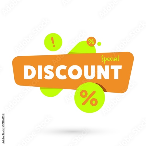 Special discount advertisement promo banner flat abstract isolated vector illustration