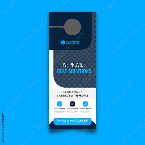 Business Door Hanger, Corporate Door Hanger Design Template