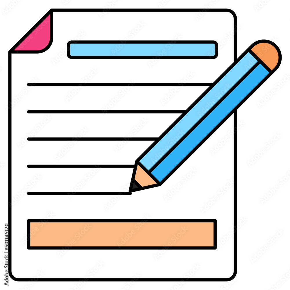 Creative design icon of article writing Creative design icon of article writing