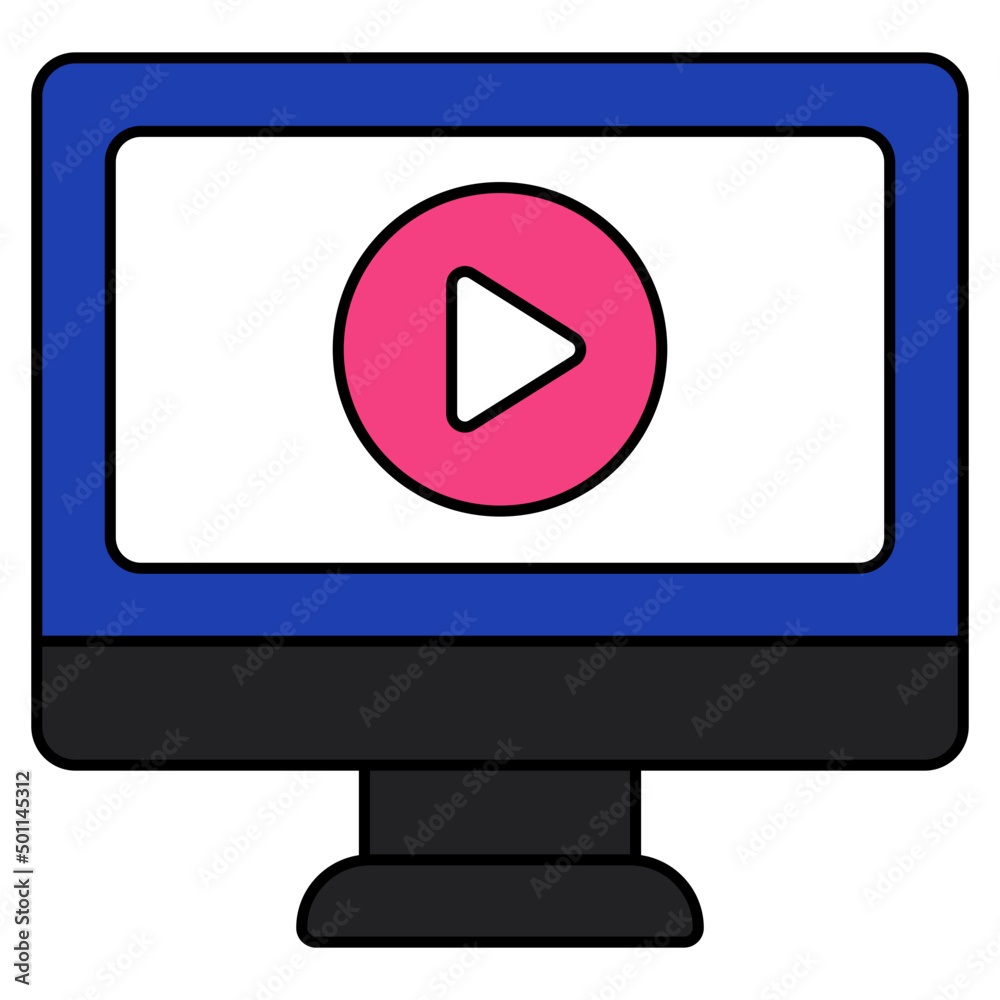 A unique design icon of online video A unique design icon of online video
