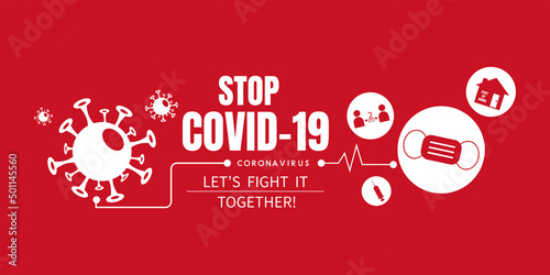stop covid-19 (coronavirus) banner design