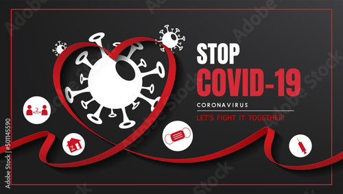 stop covid-19 (coronavirus) banner design