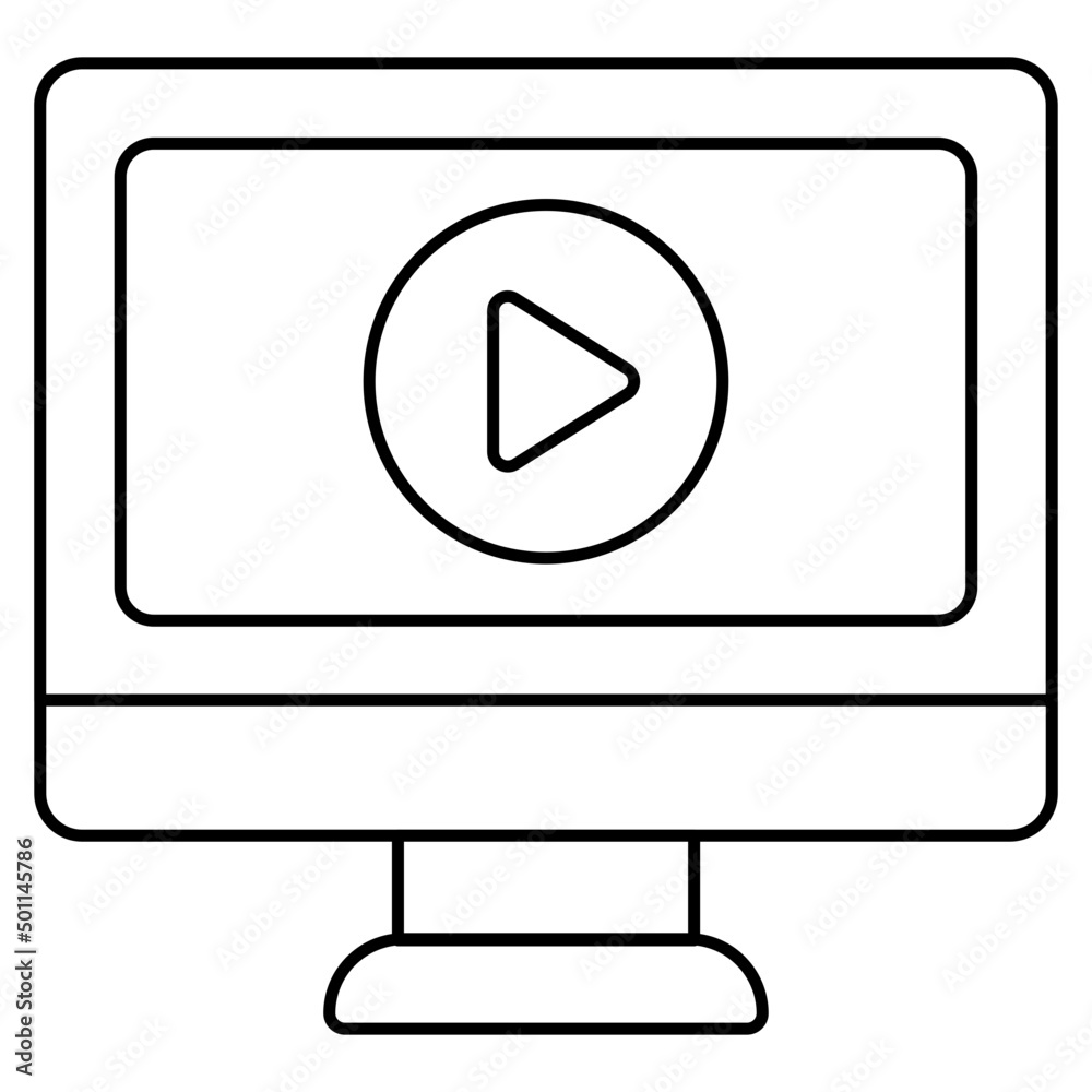 A unique design icon of online video