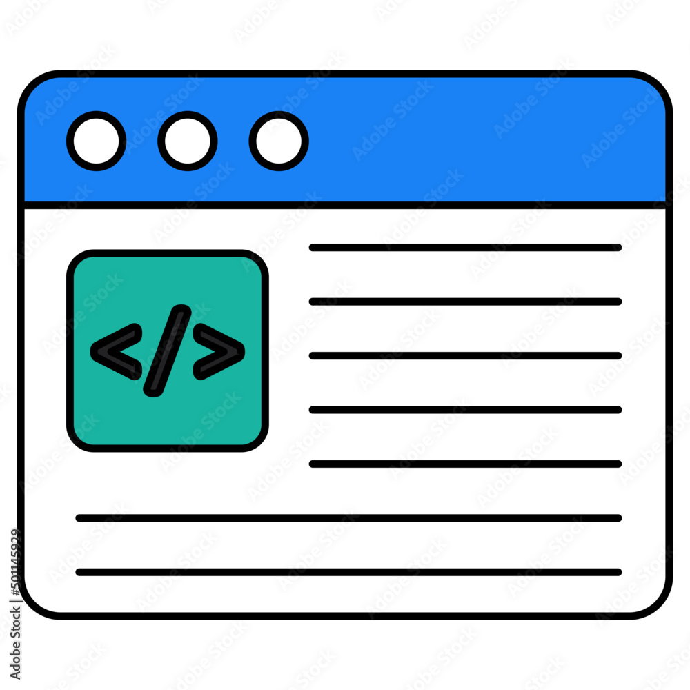 A unique design icon of web coding A unique design icon of web coding