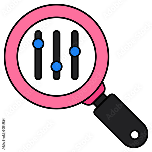 Conception flat design icon of search volume equalizer