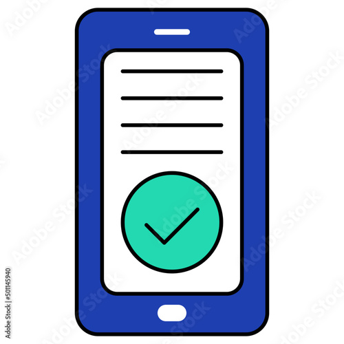 Creative design icon of verified phone