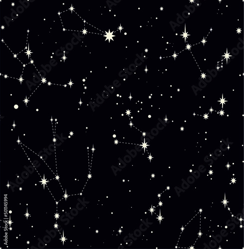 star constellation space seamless vector pattern design