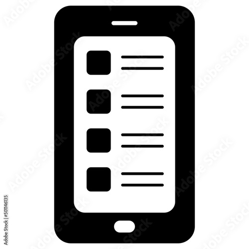 A trendy design icon of mobile list