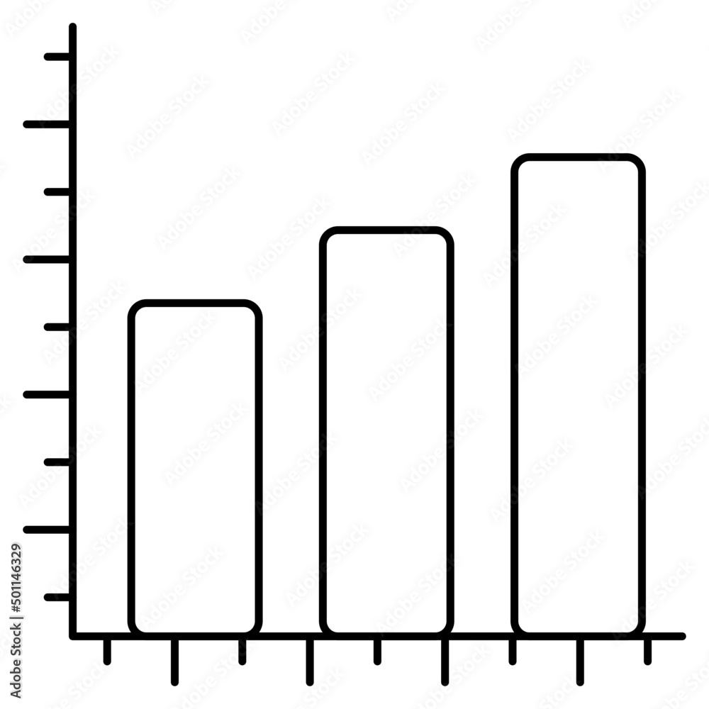 A linear design icon of business chart A linear design icon of business chart