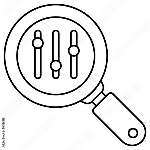 Conception linear design icon of search volume equalizer