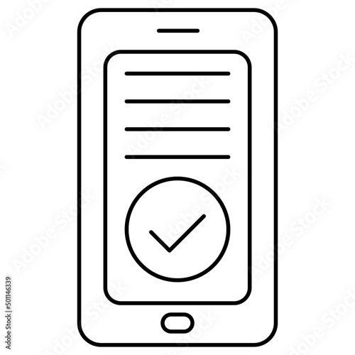 Creative design icon of verified phone