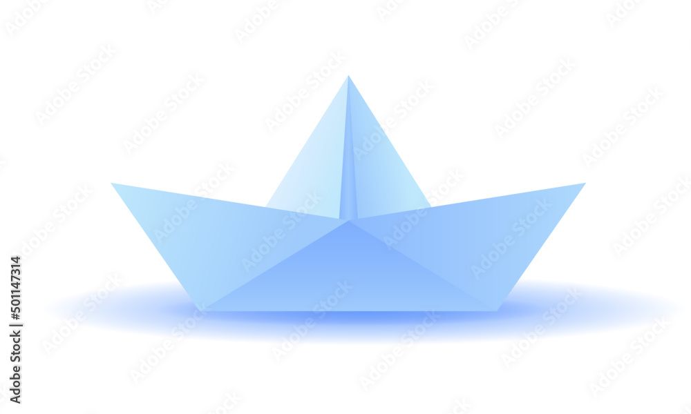 3D paper boat with gradient. Vector, isolated 3D paper boat with gradient. Vector, isolated