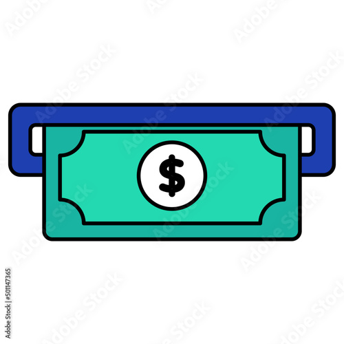 Trendy vector design of money withdrawal