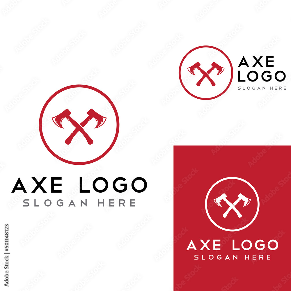 Axe logo/hatchet logo with concept design vector illustration template. Axe logo/hatchet logo with concept design vector illustration template.