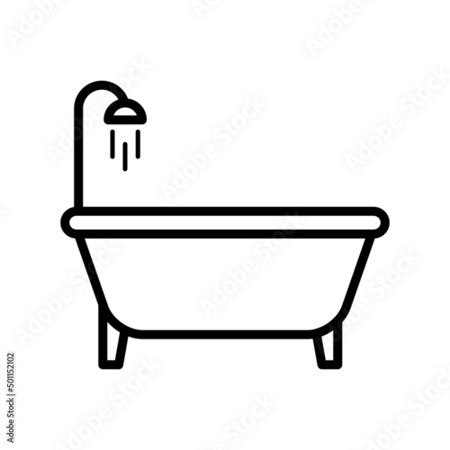 bathtub new icon simple vector