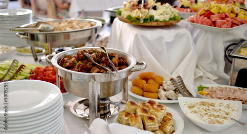 Schilderij op canvas catering food, cuisine, gourmet party concept