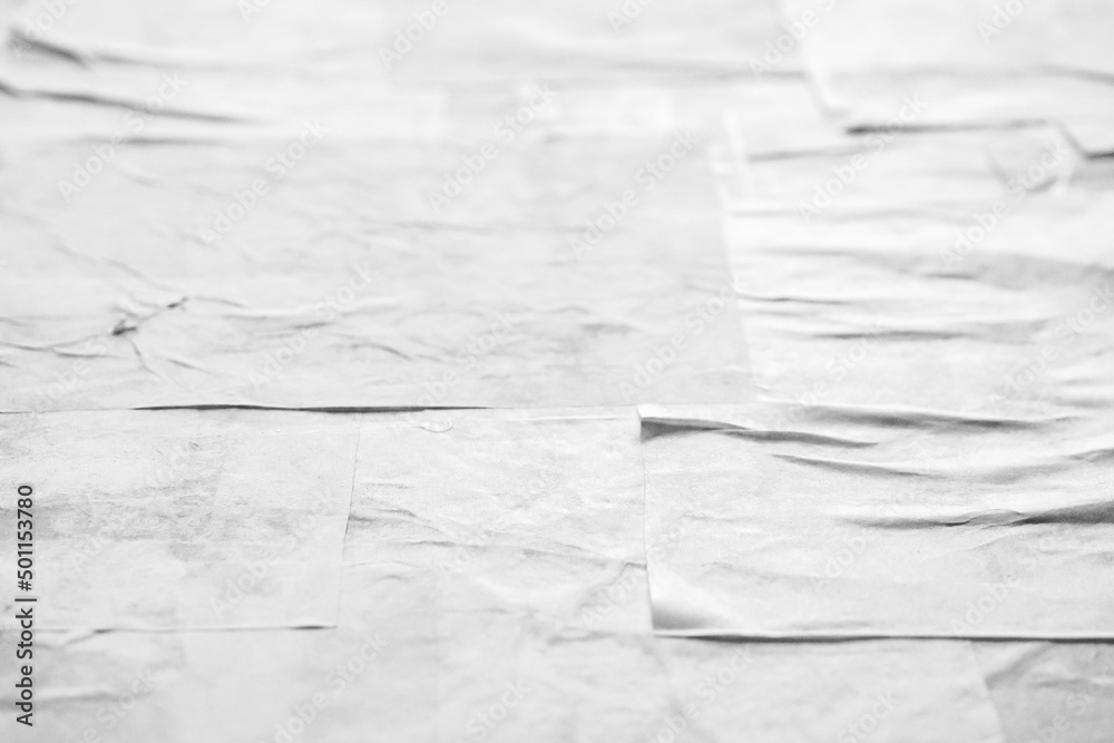 Blank white crumpled and creased paper poster texture Blank white crumpled and creased paper poster texture