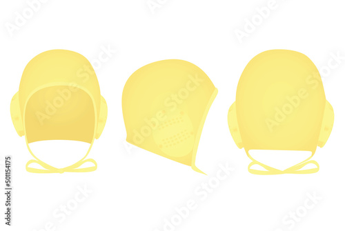 Yellow water polo cap. vector