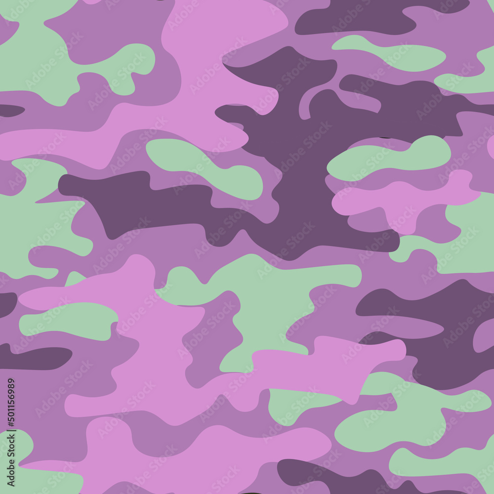 
Camouflage texture seamless pattern. Abstract modern endless military background for fabric and trendy textile print. Vector illustration.