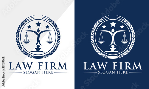 Law firm logo design, Lawyer logo vector template 