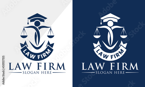 Law firm logo design, Lawyer logo vector template 