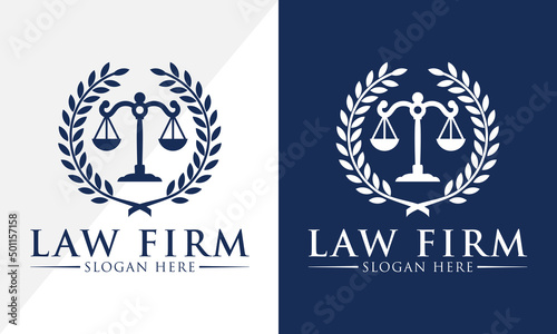 Law firm logo design, Lawyer logo vector template 