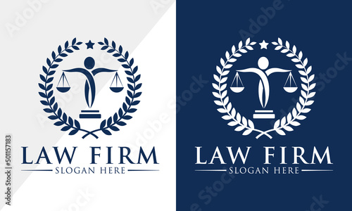Law firm logo design, Lawyer logo vector template 