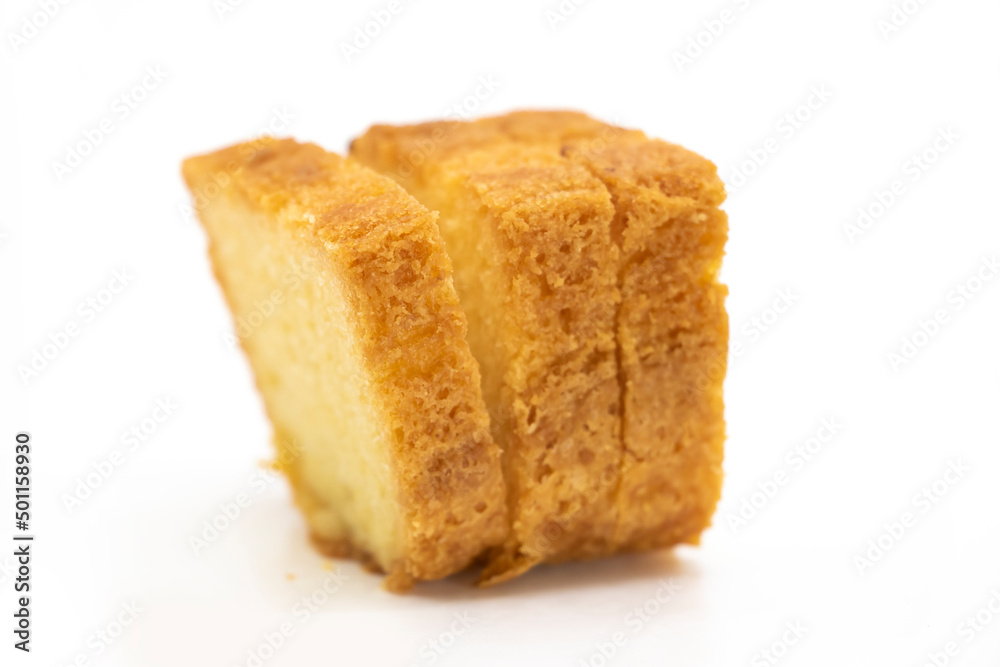 fresh pound cake isolate on white background