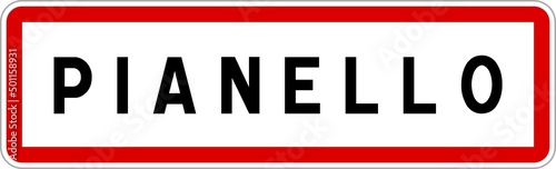 Panneau entrée ville agglomération Pianello / Town entrance sign Pianello