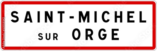Panneau entrée ville agglomération Saint-Michel-sur-Orge / Town entrance sign Saint-Michel-sur-Orge
