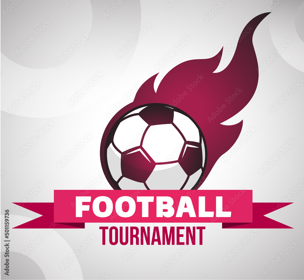 Obraz premium Football Soccer Logo. World Cup. Football Logo. Ball. Fire Logo. Flame Logo. 