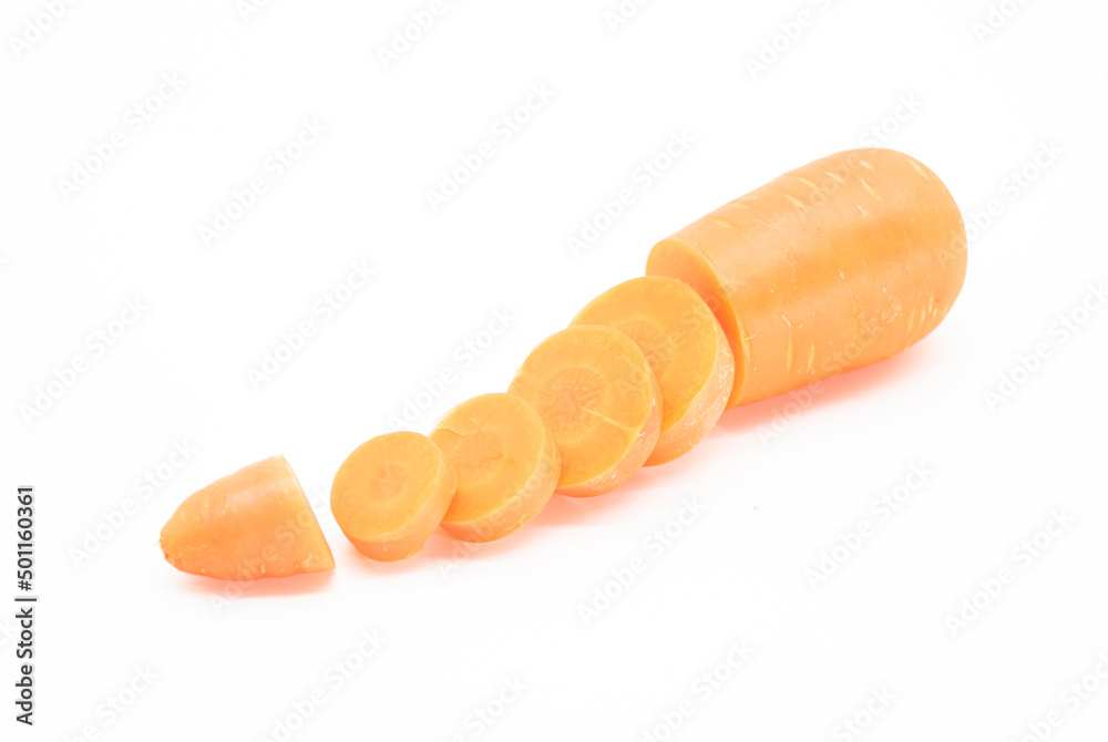 Carrot slice isolated on white background, clipping path, full depth of field Carrot slice isolated on white background, clipping path, full depth of field